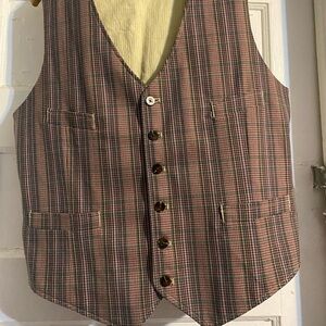 SOLD Vintage Houston White Plaid Vest